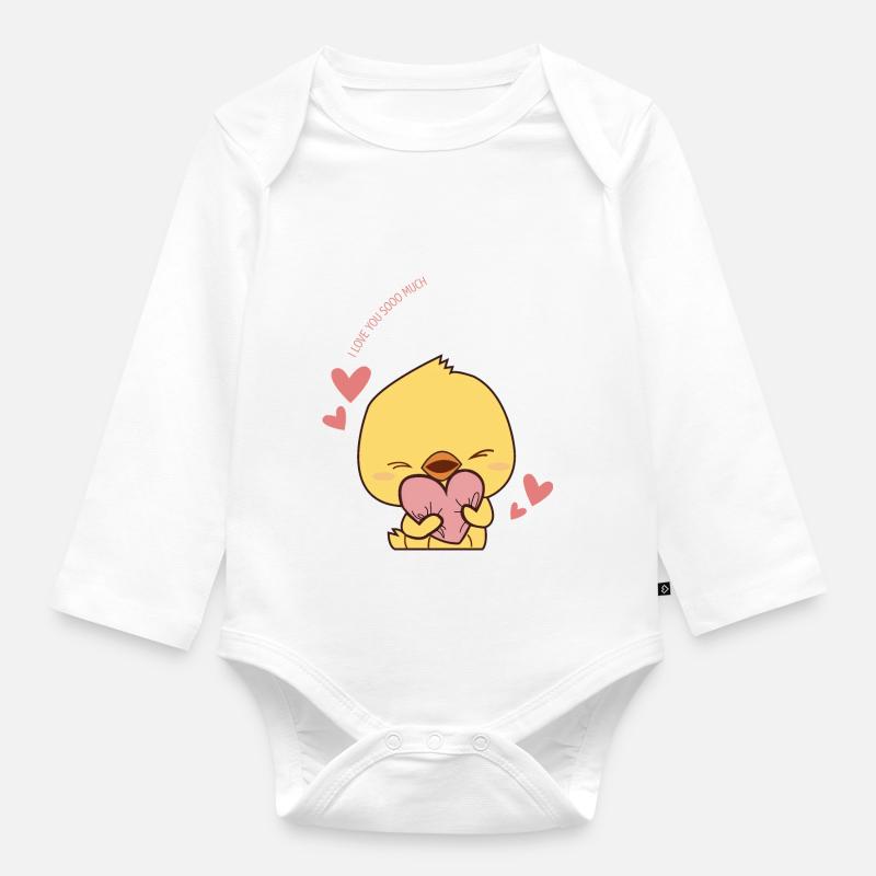 Petit poussin - Body Bébé bio manches longues - blanc