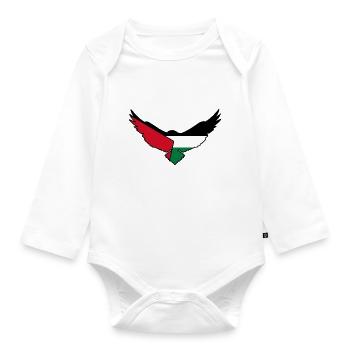 Adler Palästina - Baby Bio-Langarm-Body - Weiß - Vorne