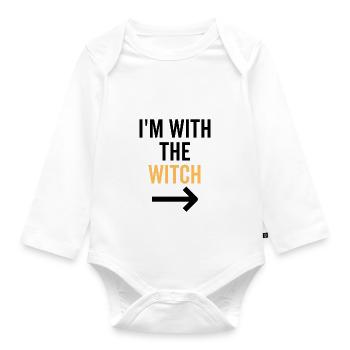 Ich bin bei der Hexe - Baby Bio-Langarm-Body - Weiß - Vorne