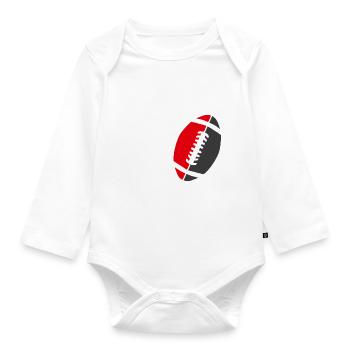 go rugby supporter player rugby toulouse - Baby Bio-Langarm-Body - Weiß - Vorne