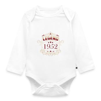 A legend was born in 1952 - Organic Longsleeve Baby Bodysuit - white - Front