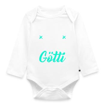 Gotti Götti Schweiz Geschenk zu Weihnachten - Baby Bio-Langarm-Body - Weiß - Vorne