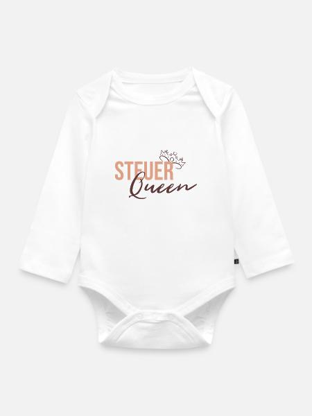 Steuer Queen - Baby Bio-Langarm-Body - Weiß