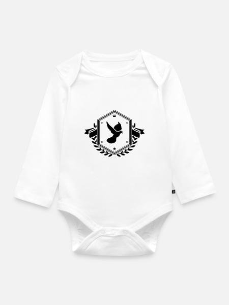 Taube Wappen - Baby Bio-Langarm-Body - Weiß