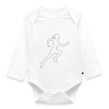 Runner - Organic Longsleeve Baby Bodysuit - white - Front