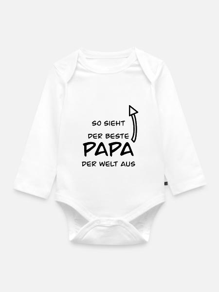 bester papa - Baby Bio-Langarm-Body - Weiß