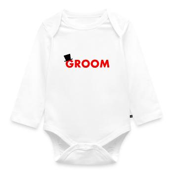 Groom - Organic Longsleeve Baby Bodysuit - white - Front