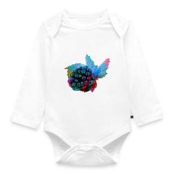 brombeere,blau,pop-art,blau,malerei,pink,graffiti - Baby Bio-Langarm-Body - Weiß - Vorne