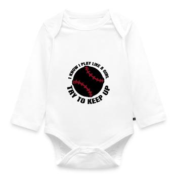 Baseball Baseball Game Baseball Lover Woman - Organic Longsleeve Baby Bodysuit - white - Front