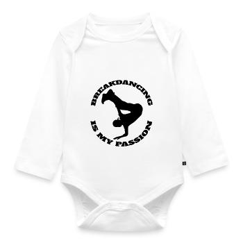 Breakdance Dance Sport Gift Dancing Dancer - Organic Longsleeve Baby Bodysuit - white - Front