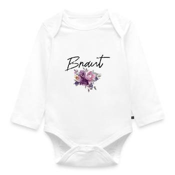 Braut - Junggesellinnenabschied Blumen - Baby Bio-Langarm-Body - Weiß - Vorne