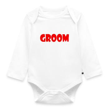 Groom - Organic Longsleeve Baby Bodysuit - white - Front