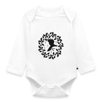 Viking characters Raven Celts Nordic symbols - Organic Longsleeve Baby Bodysuit - white - Front