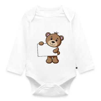Teddy Schild - Baby Bio-Langarm-Body - Weiß - Vorne