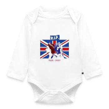 RIP - Queen Elizabeth II - The End Of An Era - Organic Longsleeve Baby Bodysuit - white - Front