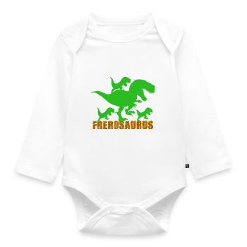 Frèrosaurus Citation Frère Dinosaure Cadeau - Body Bébé bio manches longues - blanc - Devant