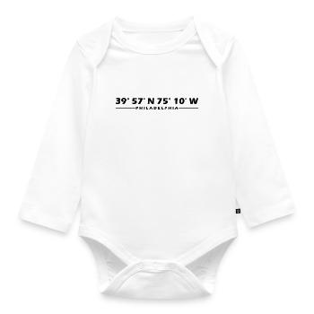 Philadelphia Koordinaten - Baby Bio-Langarm-Body - Weiß - Vorne