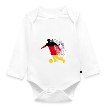 Nationalmannschaft Deutschland Fußball Weltmeister - Baby Bio-Langarm-Body - Weiß - Vorne