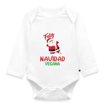 Feliz Navidad Vegana - Baby Bio-Langarm-Body - Weiß - Vorne