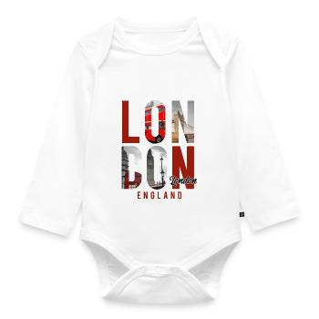 Londoner Stadt - Baby Bio-Langarm-Body - Weiß - Vorne