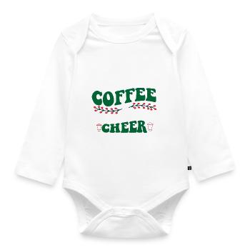 I Run On Coffee & Christmas Cheer-Xmas-Funny - Baby Bio-Langarm-Body - Weiß - Vorne