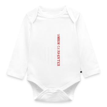 Vintage American USA Flag Union Carpenter Humour - Body Bébé bio manches longues - blanc - Devant