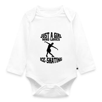 Figure skating ice skating skate figure skating - Organic Longsleeve Baby Bodysuit - white - Front