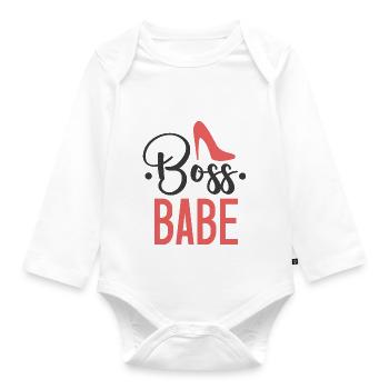 Boss Babe - Baby Bio-Langarm-Body - Weiß - Vorne
