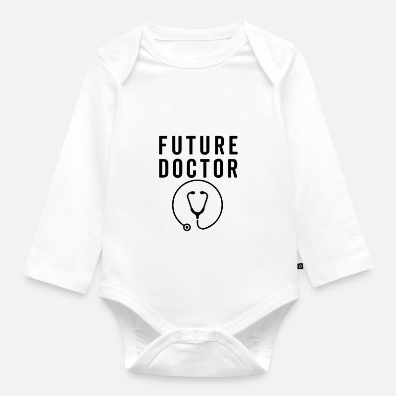Futur médecin - Body Bébé bio manches longues - blanc