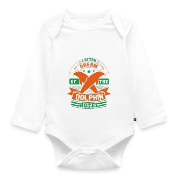 I OFTEN DREAM OF THE DOLPHINS - Organic Longsleeve Baby Bodysuit - white - Front