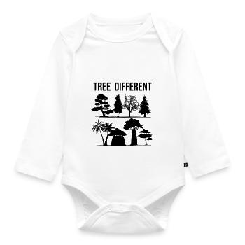 Arbre différent - soyez différent - soyez vous-même - Body Bébé bio manches longues - blanc - Devant
