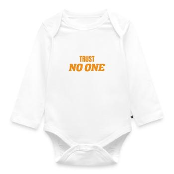 Vertraue niemandem - Baby Bio-Langarm-Body - Weiß - Vorne