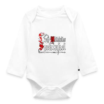 Ritter Helm und Schwert zum Mittelalterspektakel - Baby Bio-Langarm-Body - Weiß - Vorne