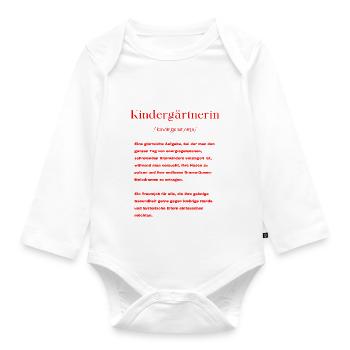 Kindergärtnerin Definition - Baby Bio-Langarm-Body - Weiß - Vorne