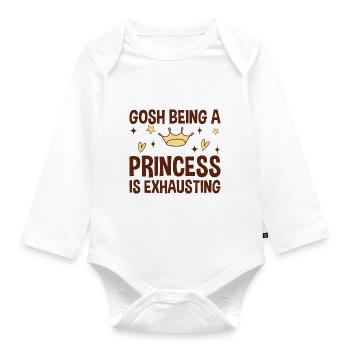Gosh Being A Princess Is Exhausting 2 - Baby Bio-Langarm-Body - Weiß - Vorne
