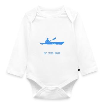 J’ai besoin d’un bon repas de pagayage. Dormir. Pagayeur kayak - Body Bébé bio manches longues - blanc - Devant