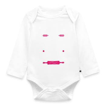 Man Loves Baking - Organic Longsleeve Baby Bodysuit - white - Front