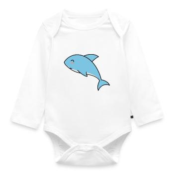 Shark Comic Animal - Body Bébé bio manches longues - blanc - Devant