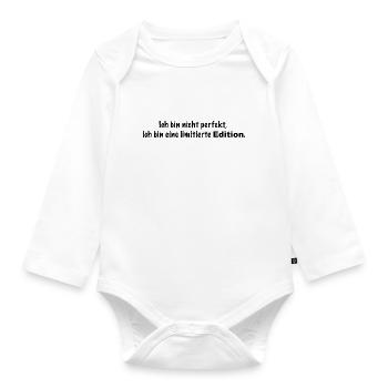 Ich bin nicht perfekt - Baby Bio-Langarm-Body - Weiß - Vorne