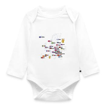Cats Card Name of Cats - Organic Longsleeve Baby Bodysuit - white - Front