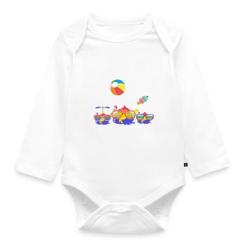 Holiday, Colorful, Color, Family, Splashes of Color - Organic Longsleeve Baby Bodysuit - white - Front