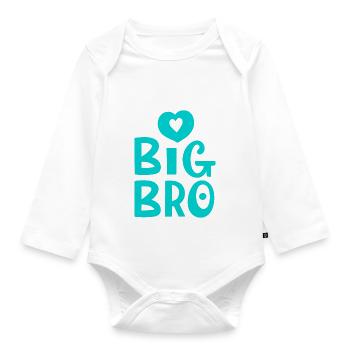 BIG BRO - Organic Longsleeve Baby Bodysuit - white - Front
