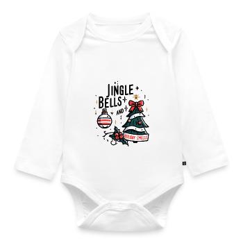 Jingle Bells and Holiday Smells - Organic Longsleeve Baby Bodysuit - white - Front