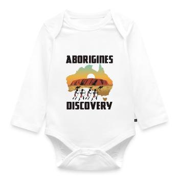 Aboriginal Discovery - Organic Longsleeve Baby Bodysuit - white - Front