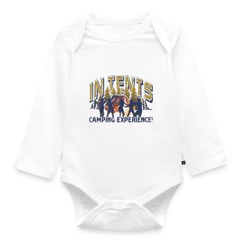 In tents camping experience! - Organic Longsleeve Baby Bodysuit - white - Front