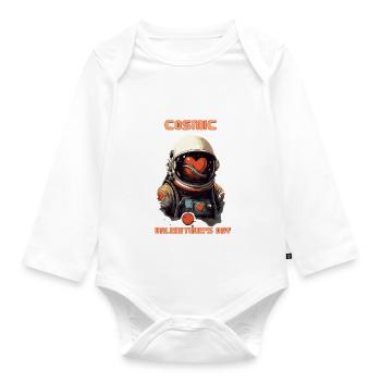 Kosmischer Valentinstag - Baby Bio-Langarm-Body - Weiß - Vorne