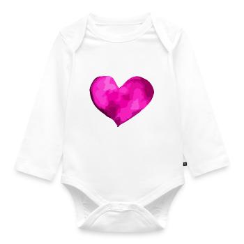 Symbole du coeur amour amoureux - Body Bébé bio manches longues - blanc - Devant