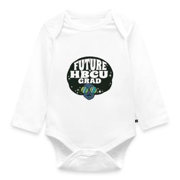 Future HBCU Grad Student Historically Black - Organic Longsleeve Baby Bodysuit - white - Front