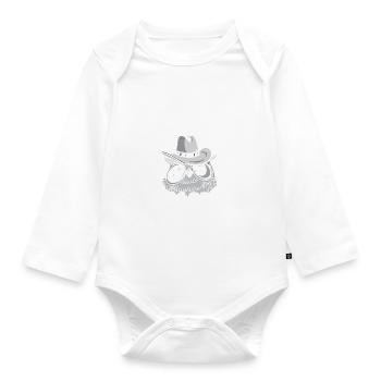 Funny Cowboy Hootin' Leads To Hollerin' - Baby Bio-Langarm-Body - Weiß - Vorne