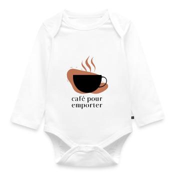 CAFÉ POUR EMPORTER - Organic Longsleeve Baby Bodysuit - white - Front